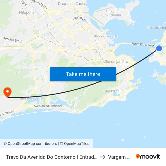 Trevo Da Avenida Do Contorno | Entrada Da Ilha Da Conceição to Vargem Pequena map