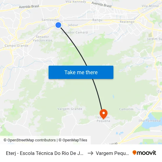 Eterj - Escola Técnica Do Rio De Janeiro to Vargem Pequena map
