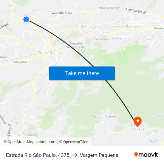 Estrada Rio-São Paulo, 4375 to Vargem Pequena map