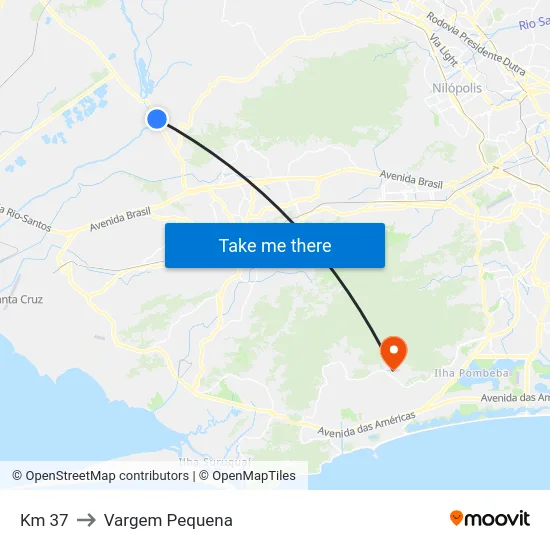 Km 37 to Vargem Pequena map