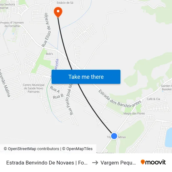 Estrada Benvindo De Novaes | Fontela to Vargem Pequena map
