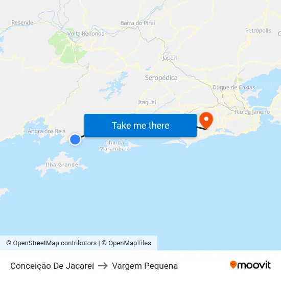 Conceição De Jacareí to Vargem Pequena map