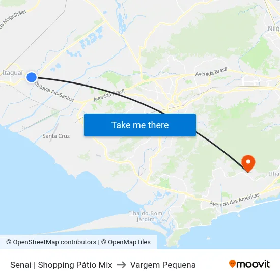 Senai | Shopping Pátio Mix to Vargem Pequena map