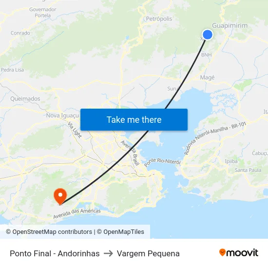 Ponto Final - Andorinhas to Vargem Pequena map