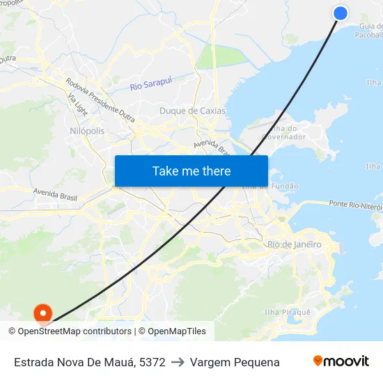 Estrada Nova De Mauá, 5372 to Vargem Pequena map