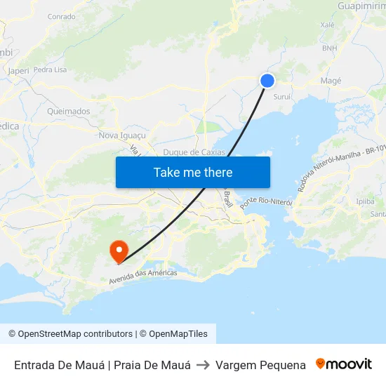 Entrada De Mauá | Praia De Mauá to Vargem Pequena map