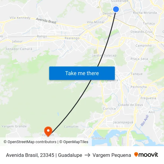 Avenida Brasil, 23345 | Guadalupe to Vargem Pequena map