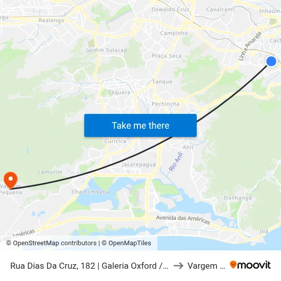 Rua Dias Da Cruz, 182 | Galeria Oxford / Méier Off-Shopping / Imperator to Vargem Pequena map