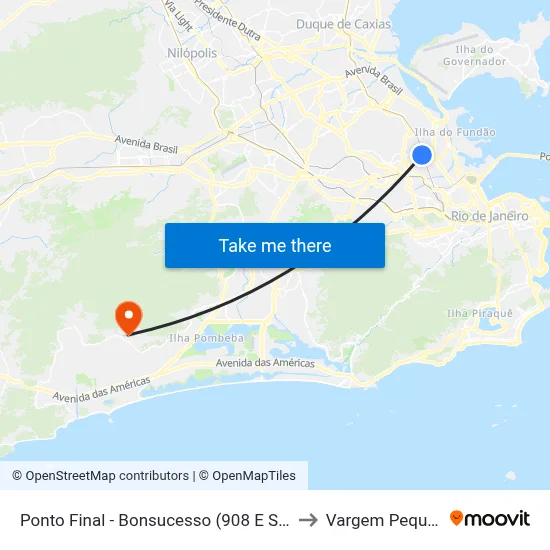 Ponto Final - Bonsucesso (908 E Sv908) to Vargem Pequena map