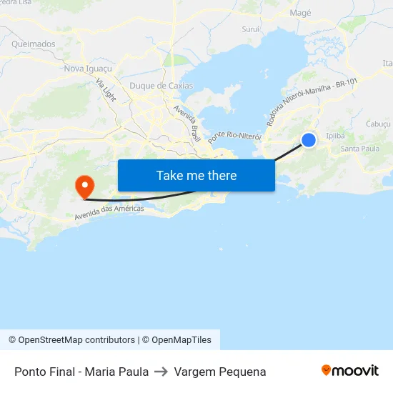Ponto Final - Maria Paula to Vargem Pequena map