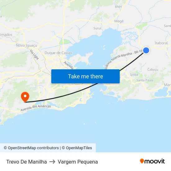 Trevo De Manilha to Vargem Pequena map