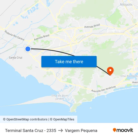 Terminal Santa Cruz - 2335 to Vargem Pequena map