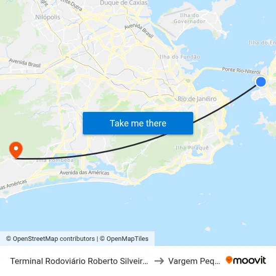 Terminal Rodoviário Roberto Silveira (Niterói) to Vargem Pequena map