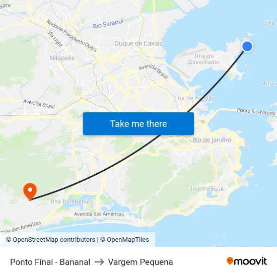 Ponto Final - Bananal to Vargem Pequena map
