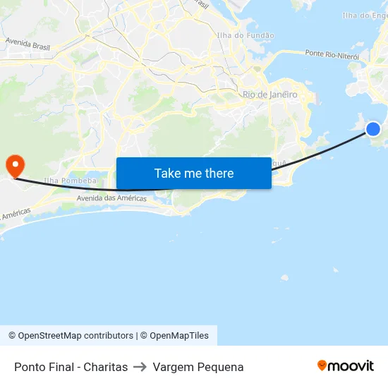 Ponto Final - Charitas to Vargem Pequena map