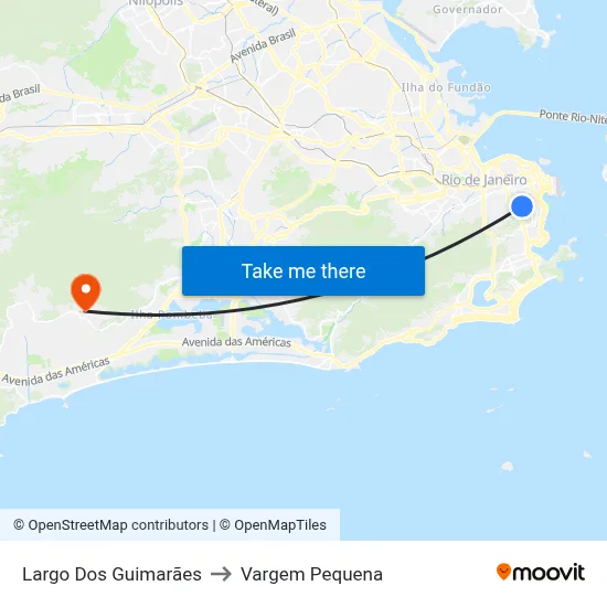 Largo Dos Guimarães to Vargem Pequena map