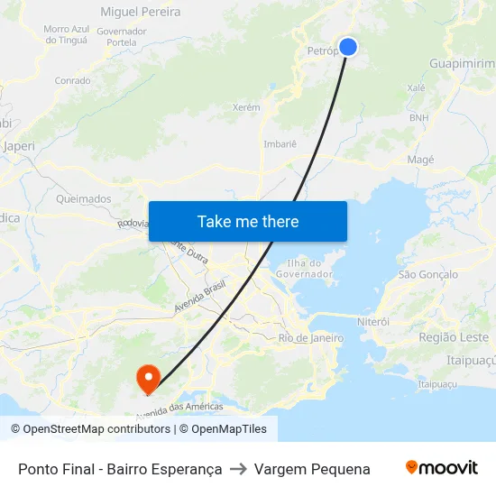 Ponto Final - Bairro Esperança to Vargem Pequena map