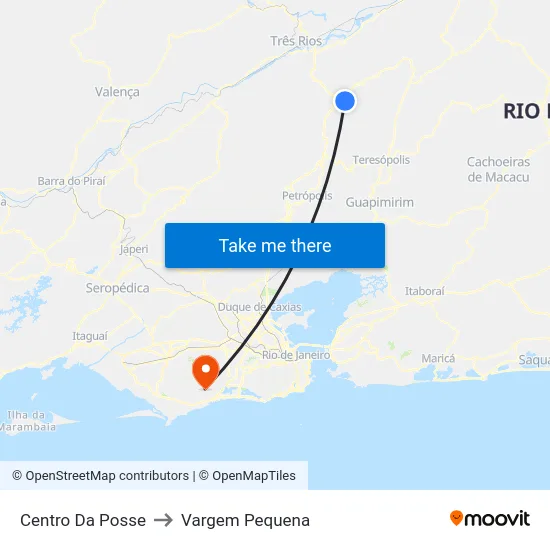 Centro Da Posse to Vargem Pequena map