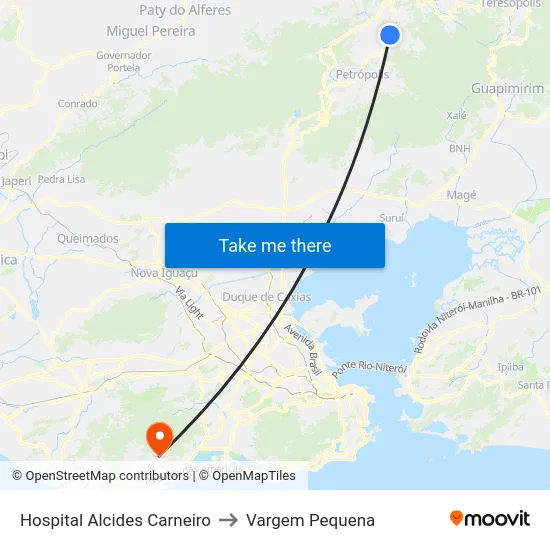 Hospital Alcides Carneiro to Vargem Pequena map