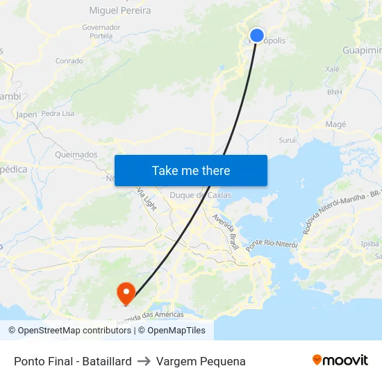 Ponto Final - Bataillard to Vargem Pequena map