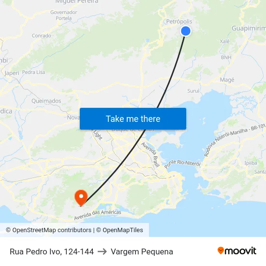 Rua Pedro Ivo, 124-144 to Vargem Pequena map