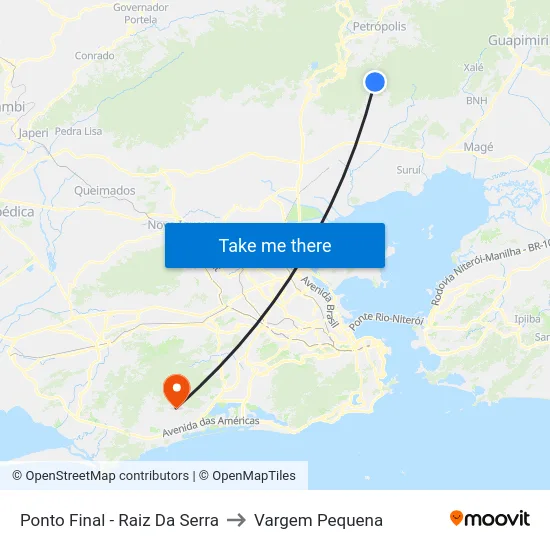 Ponto Final - Raiz Da Serra to Vargem Pequena map