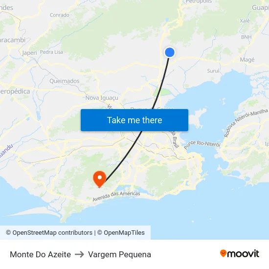 Monte Do Azeite to Vargem Pequena map