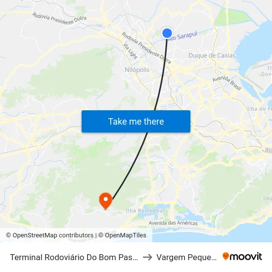 Terminal Rodoviário Do Bom Pastor to Vargem Pequena map