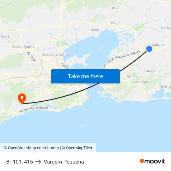 Br-101, 415 to Vargem Pequena map