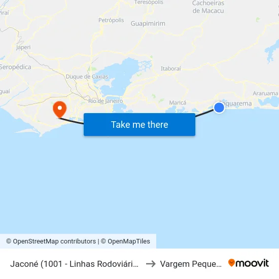 Jaconé (1001 - Linhas Rodoviárias) to Vargem Pequena map