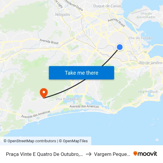 Praça Vinte E Quatro De Outubro, 43 to Vargem Pequena map