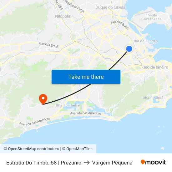 Estrada Do Timbó, 58 | Prezunic to Vargem Pequena map