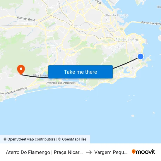 Aterro Do Flamengo | Praça Nicarágua to Vargem Pequena map