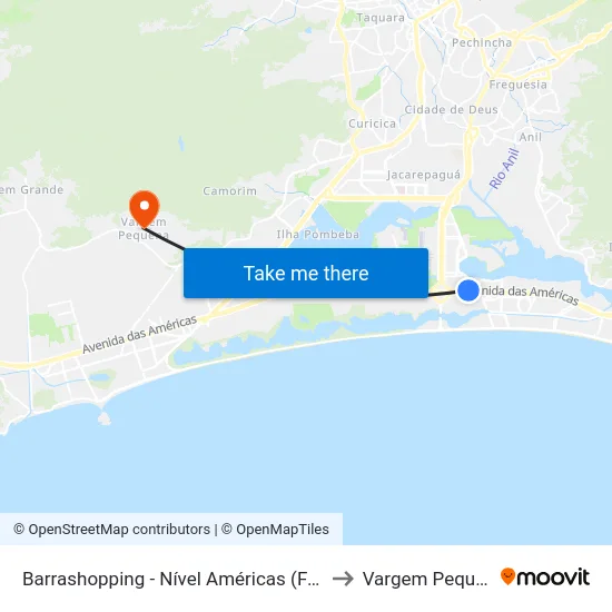 Barrashopping - Nível Américas (Frente) to Vargem Pequena map
