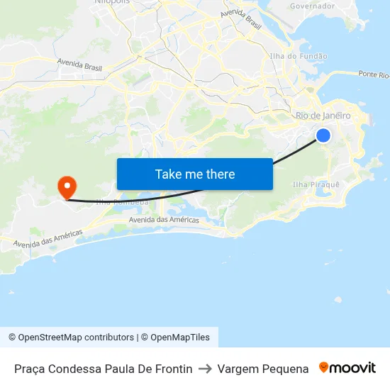 Praça Condessa Paula De Frontin to Vargem Pequena map