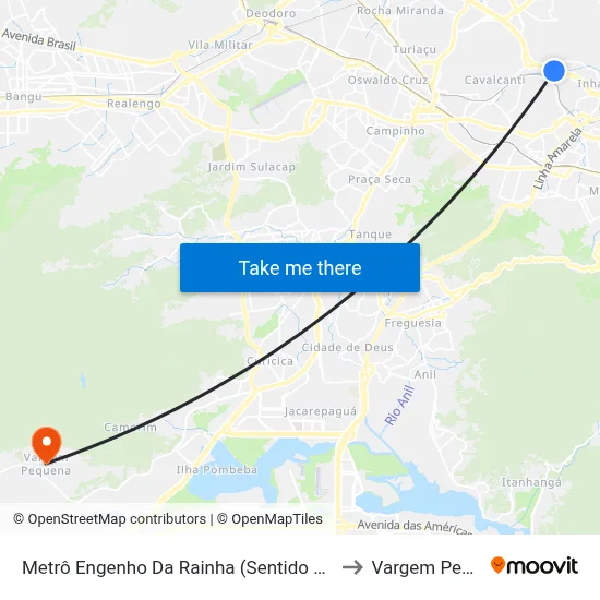 Metrô Engenho Da Rainha (Sentido Del Castilho) to Vargem Pequena map