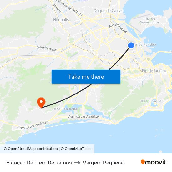 Estação De Trem De Ramos to Vargem Pequena map