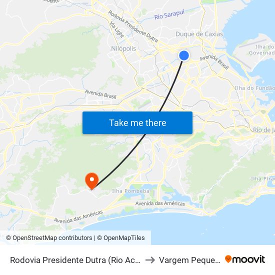 Rodovia Presidente Dutra (Rio Acari) to Vargem Pequena map