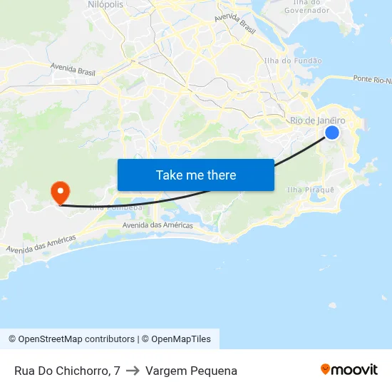 Rua Do Chichorro, 7 to Vargem Pequena map