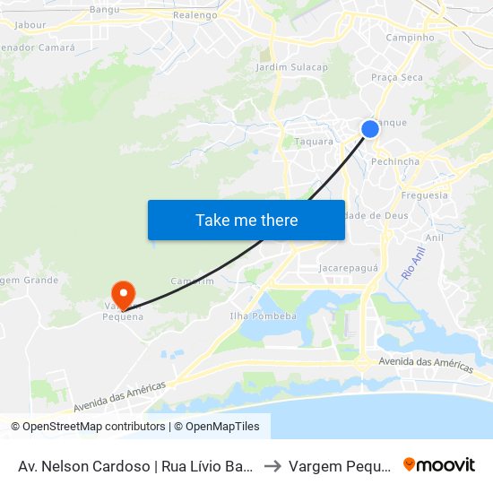Av. Nelson Cardoso | Rua Lívio Barreto to Vargem Pequena map