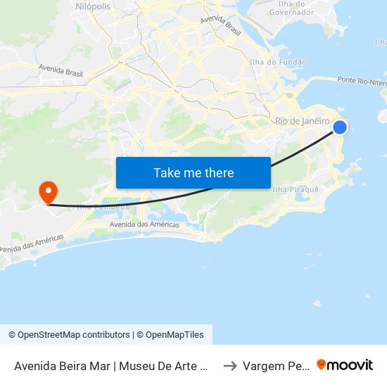 Avenida Beira Mar | Museu De Arte Moderna (Mam) to Vargem Pequena map