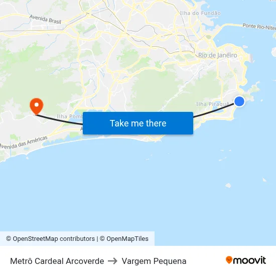 Metrô Cardeal Arcoverde to Vargem Pequena map