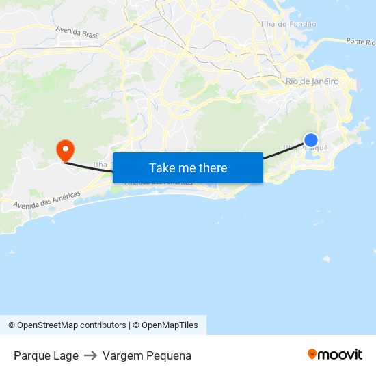 Parque Lage to Vargem Pequena map