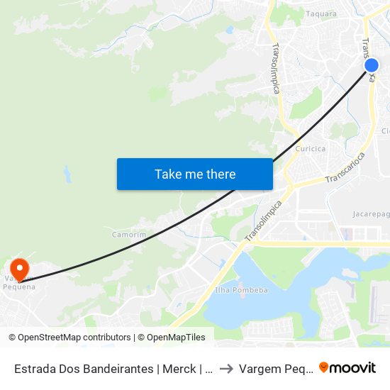 Estrada Dos Bandeirantes | Merck | Coca-Cola to Vargem Pequena map