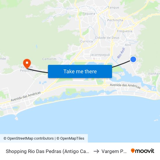 Shopping Rio Das Pedras (Antigo Castelo Das Pedras) to Vargem Pequena map