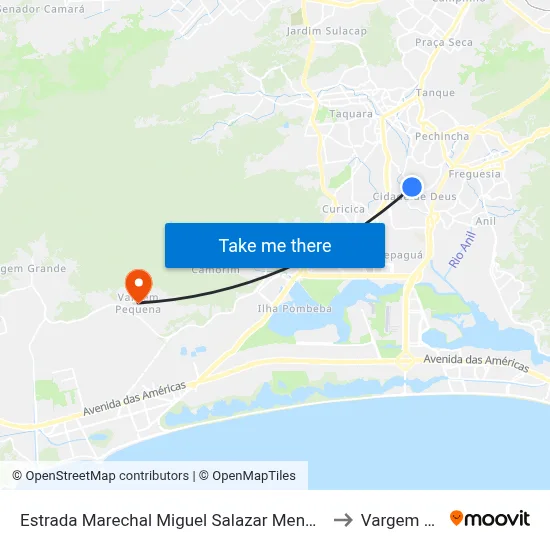 Estrada Marechal Miguel Salazar Mendes De Moraes, 1313-1343 to Vargem Pequena map