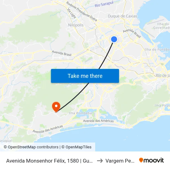 Avenida Monsenhor Félix, 1580 | Guanabara Irajá to Vargem Pequena map