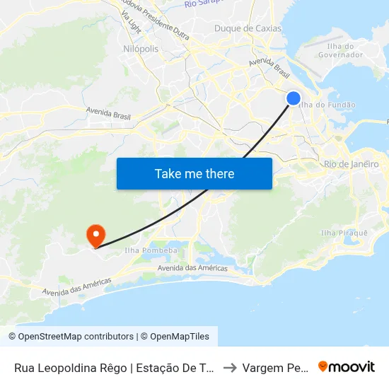Rua Leopoldina Rêgo | Estação De Trem De Olaria to Vargem Pequena map