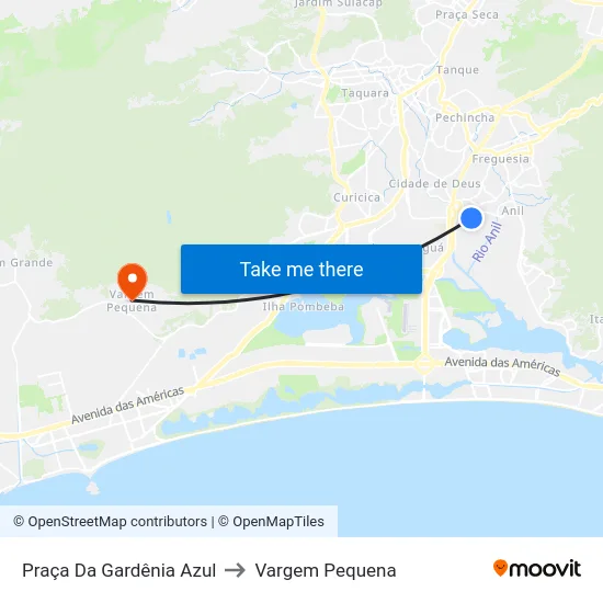 Praça Da Gardênia Azul to Vargem Pequena map