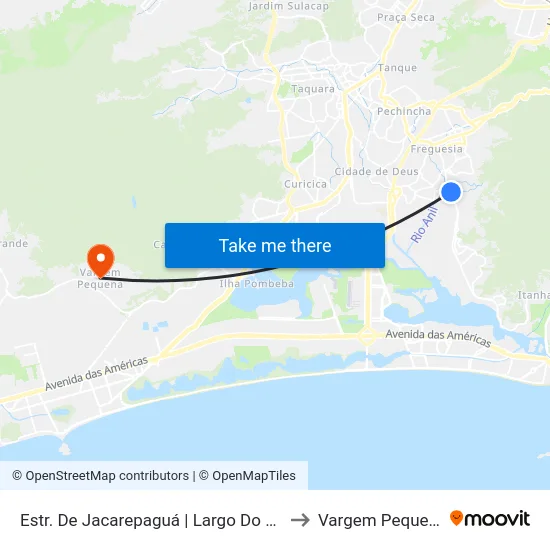 Estr. De Jacarepaguá | Largo Do Anil to Vargem Pequena map